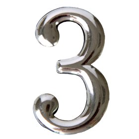 Numeriukas 3, 50 - 52 mm Chromuotas, klijuojamas