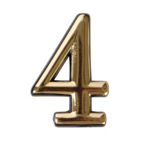 Numeriukas 4, 50 - 52 mm, geltonos spalvos, klijuojamas