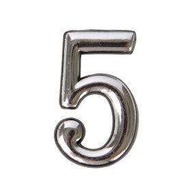 Numeriukas 5, 50 - 52 mm Chromuotas, klijuojamas