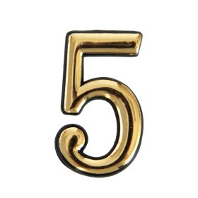 Numeriukas 5, 50 - 52 mm, geltonos spalvos, klijuojamas