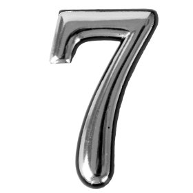 Numeriukas 7, 50-52 mm, chromuotas, klijuojamas
