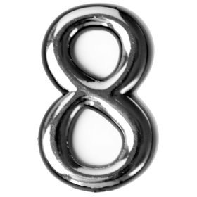 Numeriukas 8, 50 - 52 mm, chromuotas, klijuojamas