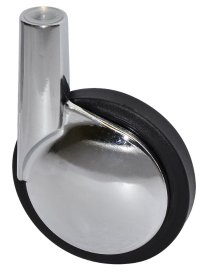 Pasukamas ratukas WAGNER, d-60 mm, cinkuotas, chromuotas, juodas, minkštas, apkrova - 30 kg, 2 vnt.