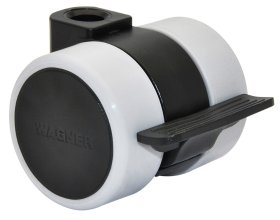 Baldinis ratukas WAGNER RO38, d-37 mm, minkštas, su stabdžiais, apkrova - 80 kg, 2 vnt.