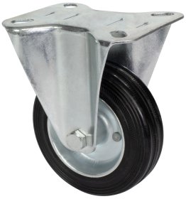 Fiksuotas ratukas WAGNER, d-100 mm, guminis, plieninis, ritininiai guoliai, apkrova - 70 kg.