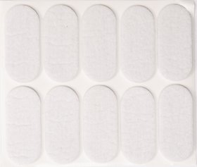 Padukas VOREL, Y x 74846, 20 x 45 mm, 10 vnt., lipnus, baltas veltinis