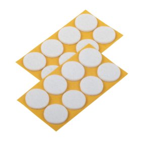 Padukai SUKI, D22mm, baltos sp., veltinio, klijuojami, 16 vnt.