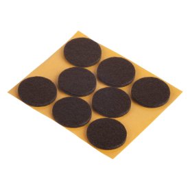 Padukai SUKI, D28mm, rudos sp., veltinio, klijuojami, 8 vnt.