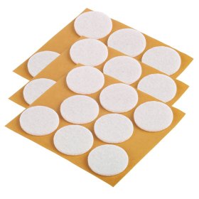 Padukai SUKI, D28mm, baltos sp., veltinio, klijuojami, 24 vnt.