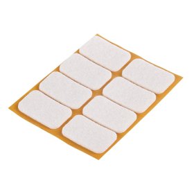 Padukai SUKI, 22x36mm, baltos sp., veltinio, klijuojami, 8 vnt.