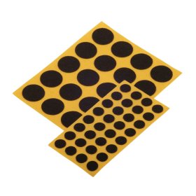 Padukai SUKI, D8mm+17mm, juodos sp., veltinio, klijuojami, 52 vnt.