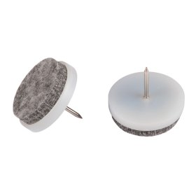 Padukai SUKI, D28mm, baltos sp., veltinio, įkalami, 8 vnt.