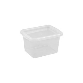 Daiktadėžė PLAST TEAM Basic Box, su dangčiu, skaidri, 32,8 x 19 x 25 cm, 9 l