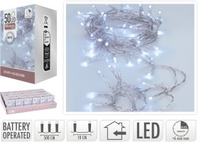 LED girlianda, 50 lempučių, baltos sp., ilgis 5 m