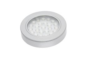 LED šviestuvas GTV Vasco, 1,7 W, 12V, 4000 K, 150 lm, IP20, paviršinis, laidas 2 m, apvalus, sidabro sp., 64x12 mm, LD-VA24NE-53