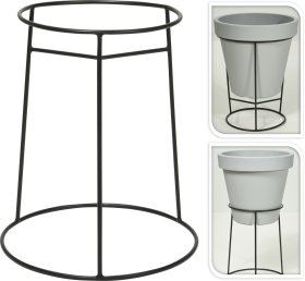 Metalinis augalų stovas, juodos sp., išmatavimai 37 x 41,5 cm.