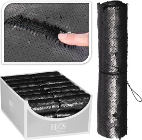 Audinys dekoravimui, juodos sp., 25 x 150 cm