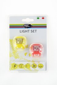 Dviračio žibintų komplektas SILICON LED, 2LED+2LED, 2 režimai, įvairių spalvų, 2 vnt.