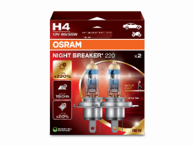 Automobilinė lemputė OSRAM Night Breaker, 220%, H4 60/55W 12V, P43T, 2 vnt