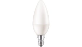 LED lempa PHILIPS, 7W (=60W), E14 B38 žvakė, 220-240V, 2700K, 806 lm, matinė