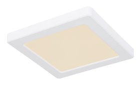 Lubinis LED šviestuvas GLOBO Lasse, paviršinis, 12W, 230V, 1050 lm, 3000/4000/6500K, kvadratinis, baltos sp., 167 x 167 x 18 mm, 12380-12W