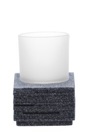 Stiklinė RIDDER Brick, pastatoma, polyresinas/stiklas, pilkos spl.