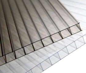 Polikarbonato plokštė dvisienė, kamerinė, matmenys 6 x 1050 x 2000 mm, skaidri