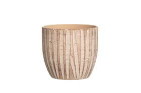 Kambarinis keraminis vazonas 4Living Paralia, rudos sp., 17 x 17 x 15,5 cm.