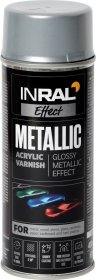 Aerozolinis akrilinis lakas INRAL Metallic, 400 ml, sidabriniai