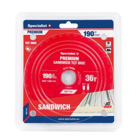 Daugiasluoksnių plokščių pjovimo diskas SPECIALIST+ Sandwitch, akumuliatoriniams pjūklams, 190x30 mm, 36 dantys 