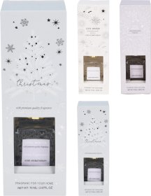 Namų kvapas, su lazdelėmis, įv. spalvų, 3 skirtingi kvapai: sniego angelas/žiemos naktis/saldi pipirmėtė, 70 ml