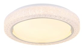 Lubinis LED šviestuvas GLOBO 41265, 24W, 230V, 2500lm, 3000K, chromo sp. žiedas, su plastikiniais kristalais, 400x400x80 mm