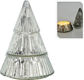 Žvakė stiklinėje eglėje, kvapni, 2 skirtingi dizainai