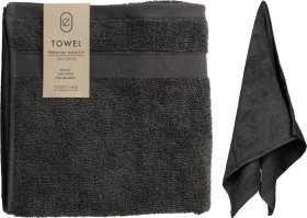 Rankšluostis, 100 % medvilnė, antracito sp., 50 x 100 cm