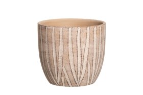 Kambarinis keraminis vazonas 4Living Paralia, rudos sp., 20 x 20 x 18 cm.