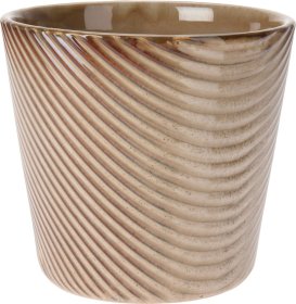 Kambarinis keraminis vazonas, žalsvos sp., 10 x 10 x 11 cm.