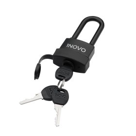 Pakabinama spyna INOVO PG-50-45L, 47 mm, prailgintas lankelis, juodos spalvos, 3 raktai