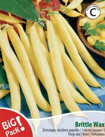Daržovių sėklos, pupelės žemaūgės daržinės Brittle Wax, 20 g., 10338, C