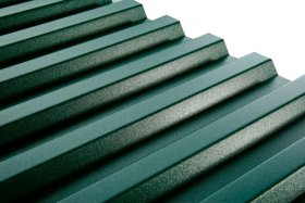 Profiliuota plokštė GUTTA Wbs, matmenys 900 x 2000 mm, trapecinė, žalia spalva
