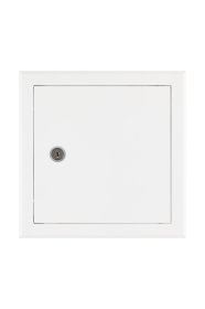 Revizinės durelės SP, 150 x 150, su spynele, metalinės, baltos