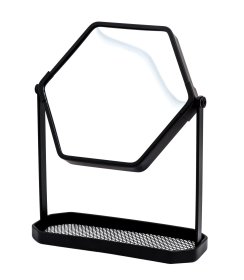 Veidrodis RIDDER Scarlett M, 19 x 23 cm, pastatomas, juodas matinis, metalas/stiklas, dvipusis, 03106010