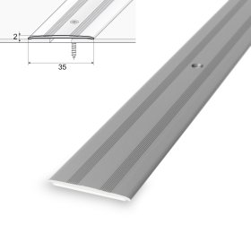 Aliumininė grindų juostelė HESORA H 03 D2, 3.5 x 90 cm,  mat.sidabro spalvos, kilmės šalis ES