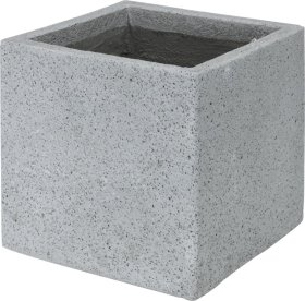 Lauko vazonas, cementinis, kvadratinis, pilkos sp., 30 x 30 x 30 cm.
