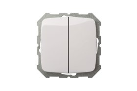 Perjungiklis LIREGUS Alfa, 2 klavišų, įleidžiamas, baltos sp., IP6+6-10-001-01.A/B