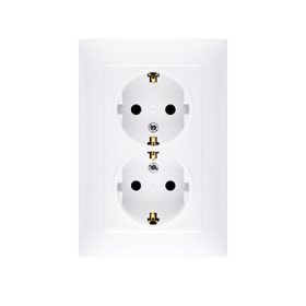 Kištukinis lizdas KONTAKT SIMON 10, baltos sp., 2 viet., su rėmeliu, CGSZ2Z/11