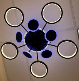 Pakabinamas LED šviestuvas BALTIK GAISMA Mx55682-5+5, 2 x 101 W, 3000-6500K, 230V, 12120 lm, 770 x 770 x 80 mm, dimeriuojamas, su pultu