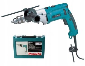 Smūginis gręžtuvas MAKITA HP2070, galia 1010 W, 0-1200/2900 min-1, 13 mm ranka užveržiamas griebtuvas, lagaminas