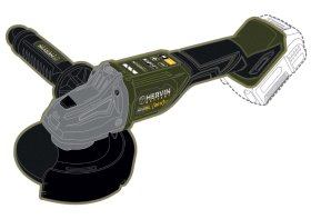 Akumuliatorinis kampinis šlifuoklis HERVIN BATTERY BLM-298, 20 V, bešepetėlinis, skaitmeninis valdymas, diametras 125 mm, 6 greičiai, be akumuliatoriaus ir kroviklio