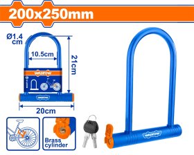 Dviračio spyna WADFOW WBK6125, U formos, 2 raktai, 105x210 mm