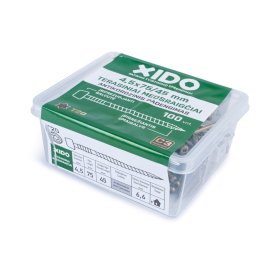 Terasiniai medsraigčiai XIDO, 4,5 x 75/45 mm, antikorozinis padengimas, 100 vnt., TORX20